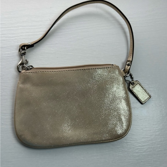 Coach Gold Wristlet and Faux Pearl Stud Earrings on Sterling Silver Posts -7-8mm